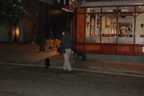 Jeremy, Dottie and Dora leaving the Duke of York's Theatre jeremydottieanddoraleavingembers